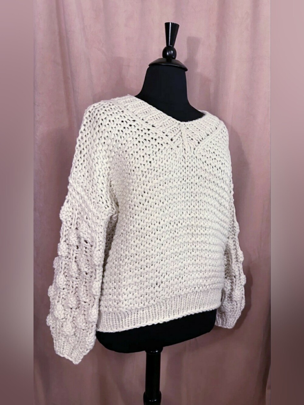 VICI COLLECTION CHUNKY BALLOON SLEEVE SWEATER